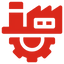 A solid red square background.