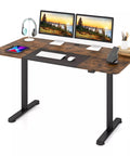 Costway Electric Height Adjustable Standing Desk, Sit to Stand Computer Workstation Home Office Desk