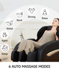 Zero Gravity Massage Chair, Shiatsu Massage Relaxation Recliner with Heating and Bluetooth, Brown