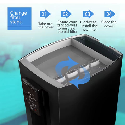 Water Purifier RO Free Installation RO Water Dispenser 4 Stages Filtration System UV Light Countertop Water Filter
