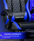 Apex PC Gaming Chair with Massage Function and Footrest, Blue