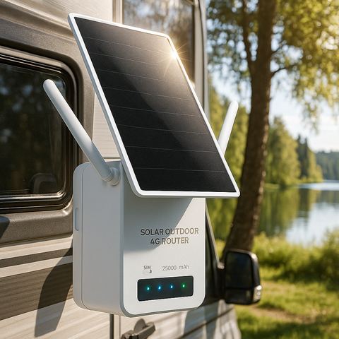 4G Outdoor WiFi Router, Internet for Remote Locations & Cabins, Solar Powered Hotspot for Off-Grid Connectivity