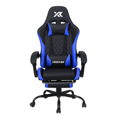 Apex PC Gaming Chair with Massage Function and Footrest, Blue