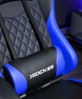 Apex PC Gaming Chair with Massage Function and Footrest, Blue