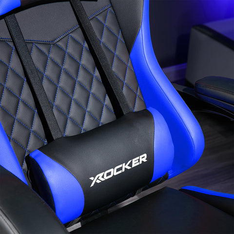 Apex PC Gaming Chair with Massage Function and Footrest, Blue