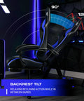 Apex PC Gaming Chair with Massage Function and Footrest, Blue