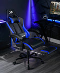 Apex PC Gaming Chair with Massage Function and Footrest, Blue