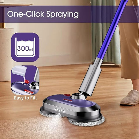 Cordless Electric Spin Mop, Effortless Floor Cleaning for Back Pain Relief, Deep Clean Tile & Grout Without Scrubbing