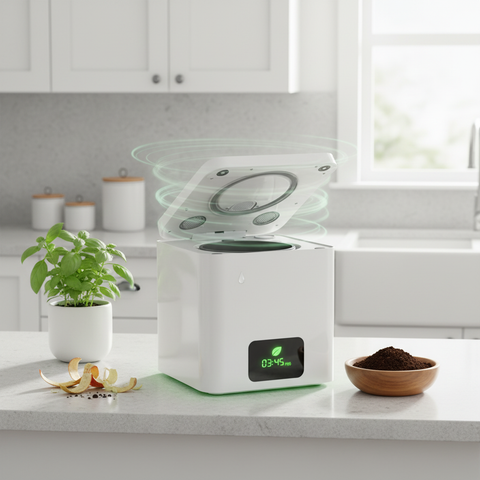 Electric Kitchen Composter, Eliminate Food Waste Odors, Turn Kitchen Scraps into Nutrient-Rich Dirt Overnight