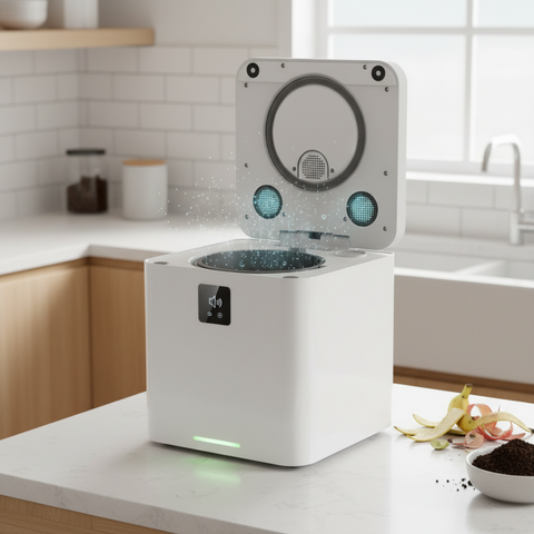 Electric Kitchen Composter, Eliminate Food Waste Odors, Turn Kitchen Scraps into Nutrient-Rich Dirt Overnight