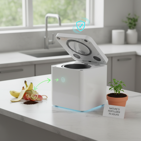 Electric Kitchen Composter, Eliminate Food Waste Odors, Turn Kitchen Scraps into Nutrient-Rich Dirt Overnight