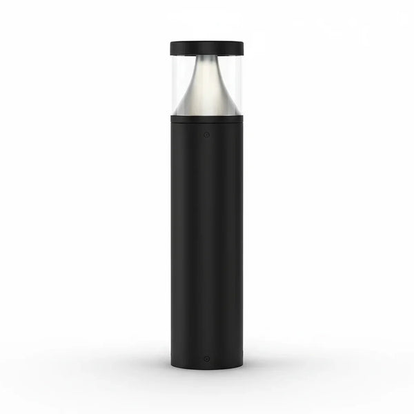CARMENA Series outdoor LED luminaire with a sleek black cylindrical design.