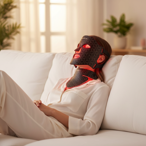 7-Color LED Light Therapy Face Mask, Reduce Wrinkles & Acne Scars, Full Face & Neck Skin Rejuvenation Treatment