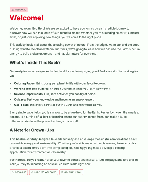Eco Heroes Activity Book: Fun Ways for Kids to Learn About Energy & Sustainability