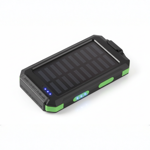 20,000mAh Waterproof Solar Charger, Rugged Power Bank for Storm Outages, High-Capacity Battery for Multi-Day Travel