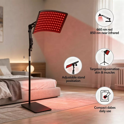 Adjustable Light Therapy Lamp, Relieve Joint Pain & Speed Recovery, Targeted Red & Infrared Treatment with Stand