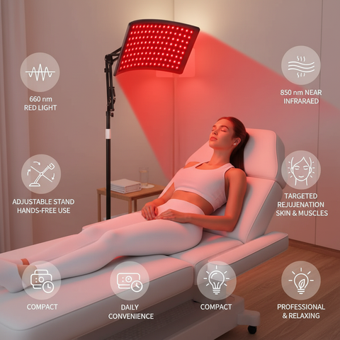 Adjustable Light Therapy Lamp, Relieve Joint Pain & Speed Recovery, Targeted Red & Infrared Treatment with Stand