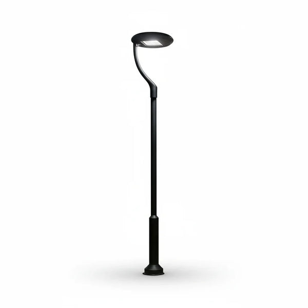 CHIASSO Series black modern LED post luminaire outdoor street light by TellCo Europe Sagl