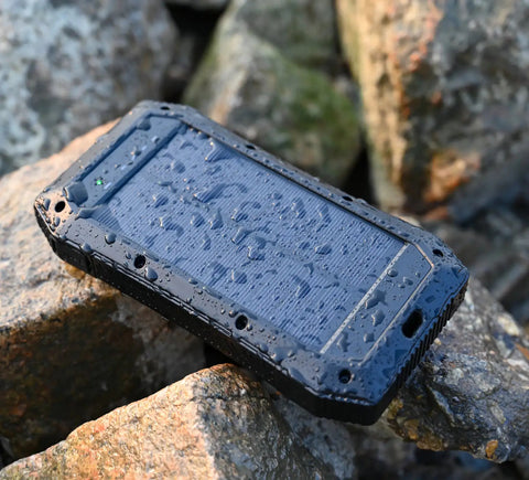 10,000mAh Portable Solar Charger, Emergency LED Flood Light for Blackouts, Compact Wireless Power Bank for Night Camping