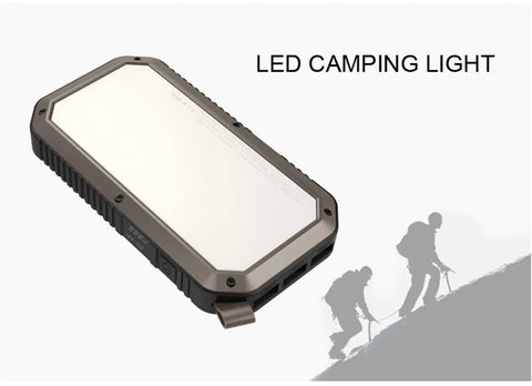 10,000mAh Portable Solar Charger, Emergency LED Flood Light for Blackouts, Compact Wireless Power Bank for Night Camping