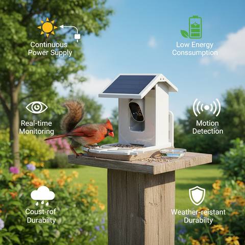 Smart Solar Bird Feeder Camera