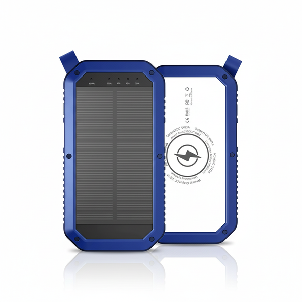 10,000mAh Portable Solar Charger, Emergency LED Flood Light for Blackouts, Compact Wireless Power Bank for Night Camping