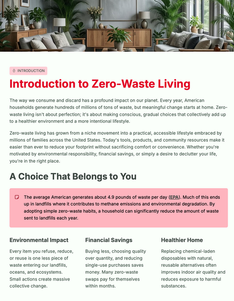 Zero-Waste Lifestyle Planner: Practical Steps to Reduce Waste at Home