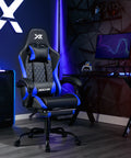 Apex PC Gaming Chair with Massage Function and Footrest, Blue