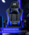 Apex PC Gaming Chair with Massage Function and Footrest, Blue