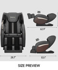 Zero Gravity Massage Chair, Shiatsu Massage Relaxation Recliner with Heating and Bluetooth, Brown