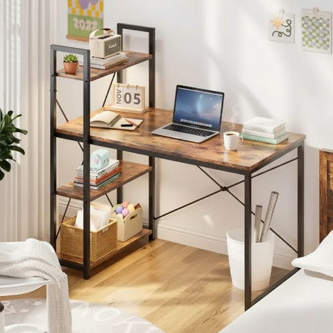 Compact Gaming Desk with LED Lights, Space-Saving Workstation for Small Rooms, Modern Computer Table for Apartments & Dorms