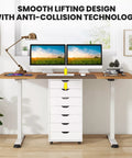 Costway Electric Height Adjustable Standing Desk, Sit to Stand Computer Workstation Home Office Desk