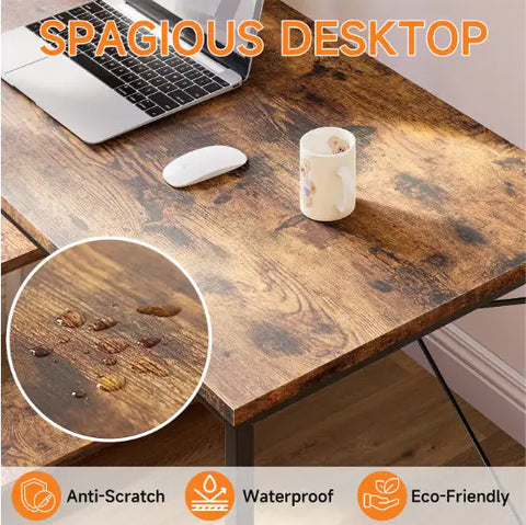 Compact Gaming Desk with LED Lights, Space-Saving Workstation for Small Rooms, Modern Computer Table for Apartments & Dorms